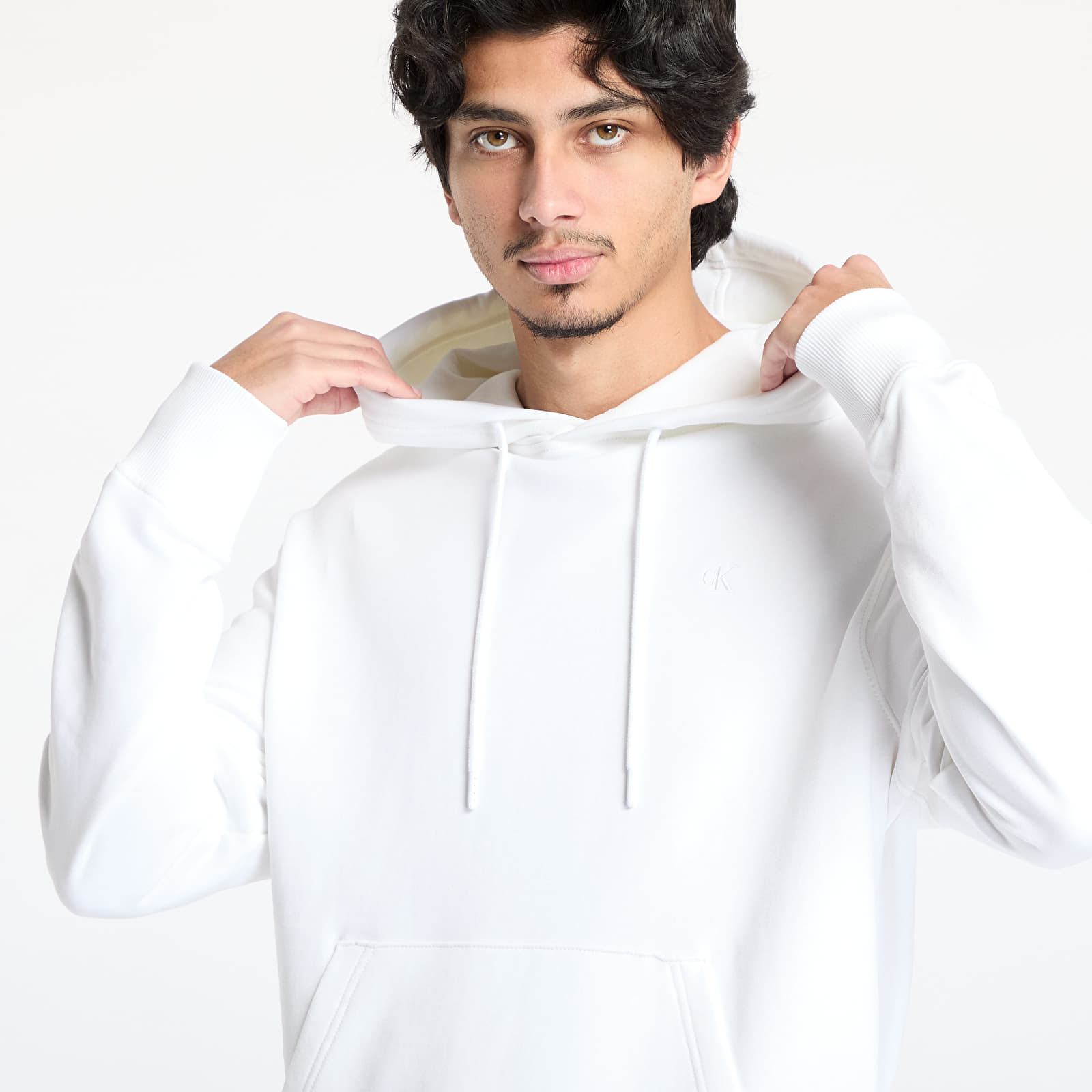 Мъжки потници Calvin Klein Jeans Typeface Graphic Hoodie White