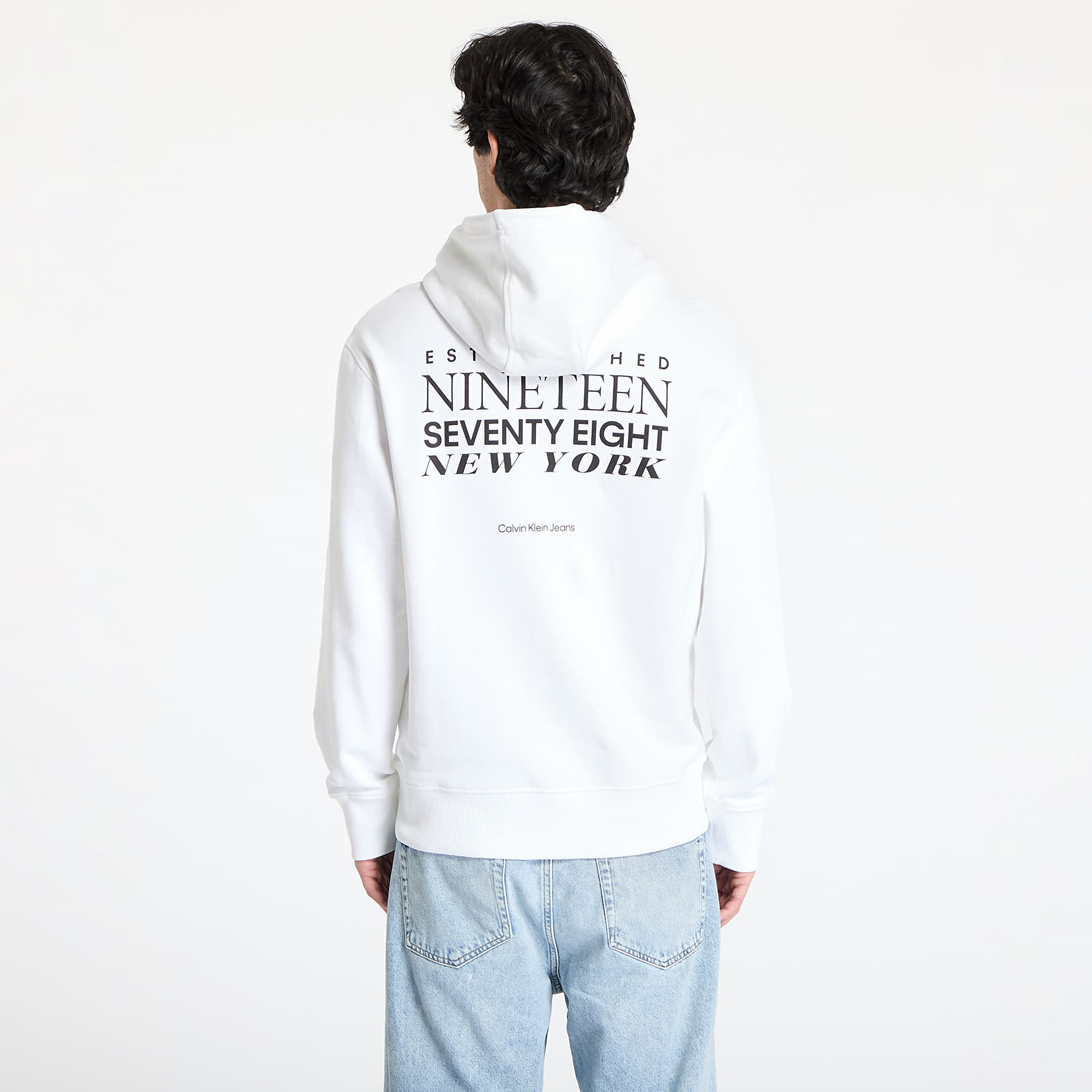 Мъжки потници Calvin Klein Jeans Typeface Graphic Hoodie White