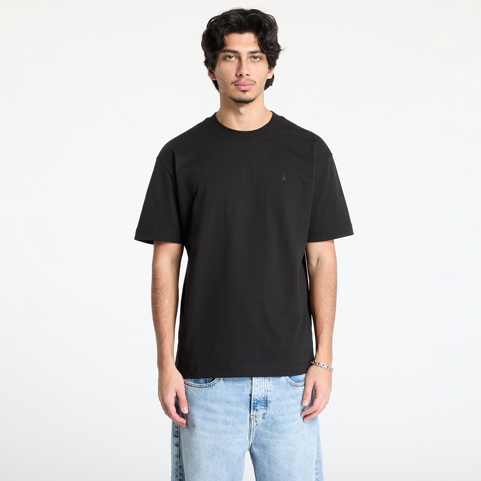 Men's T-shirts Calvin Klein Jeans Soft Layered Monogram Tee Black