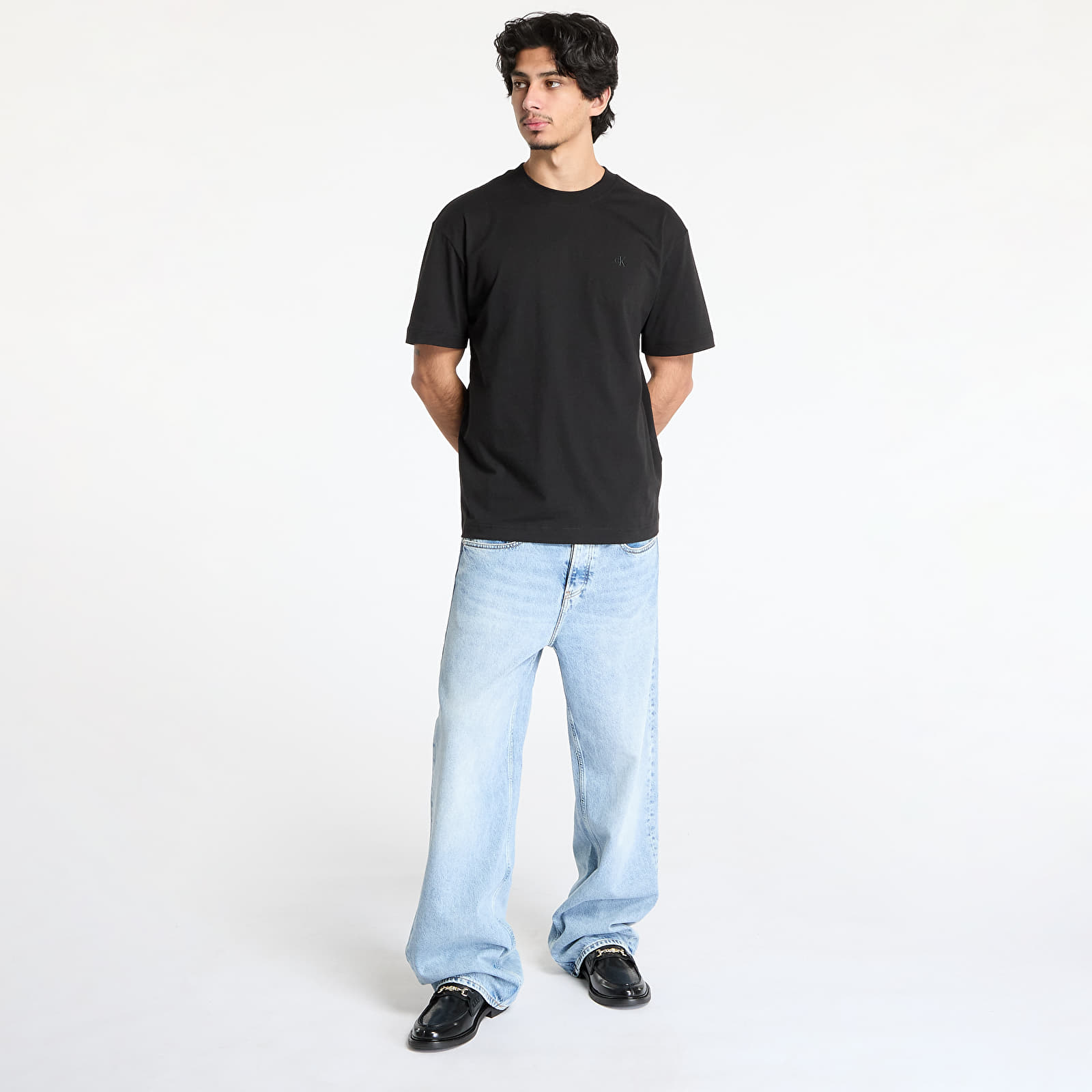 Moške majice Calvin Klein Jeans Soft Layered Monogram Tee Black