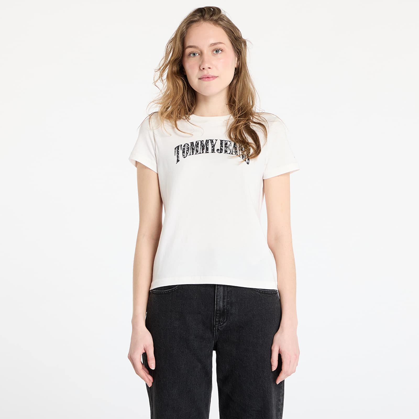 Women's T-shirts Tommy Jeans Regular Floral Varsity Tee White