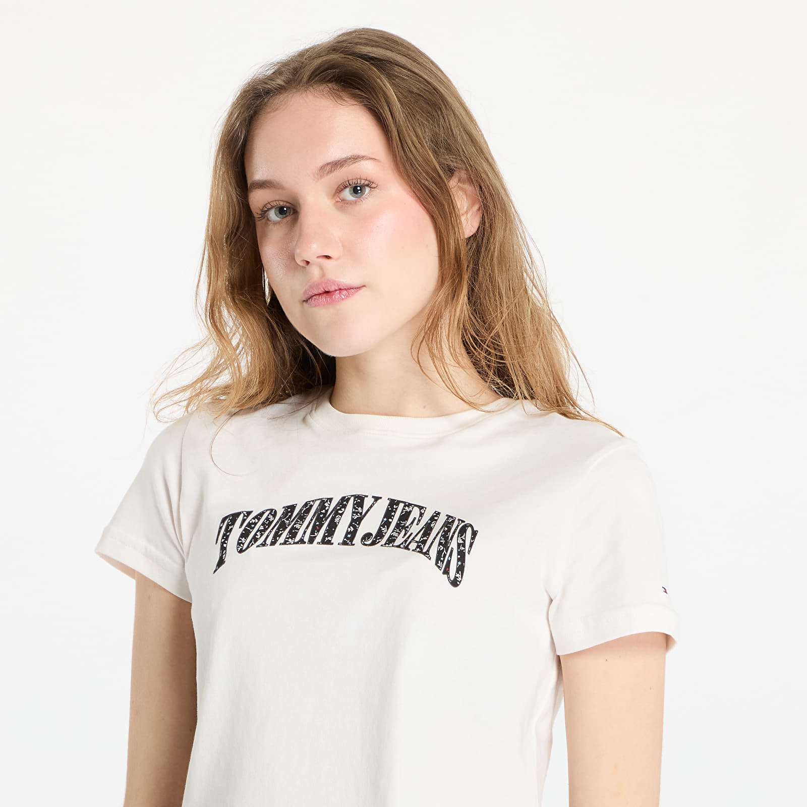 Women's T-shirts Tommy Jeans Regular Floral Varsity Tee White