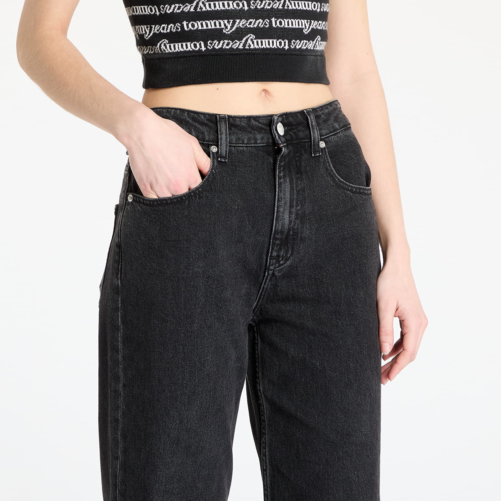 Women's jeans Tommy Jeans Mia Mid Rise Relaxed Straight Jeans Denim Black