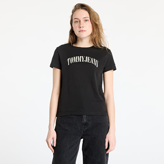Tommy Jeans Regular Floral Varsity Tee Black