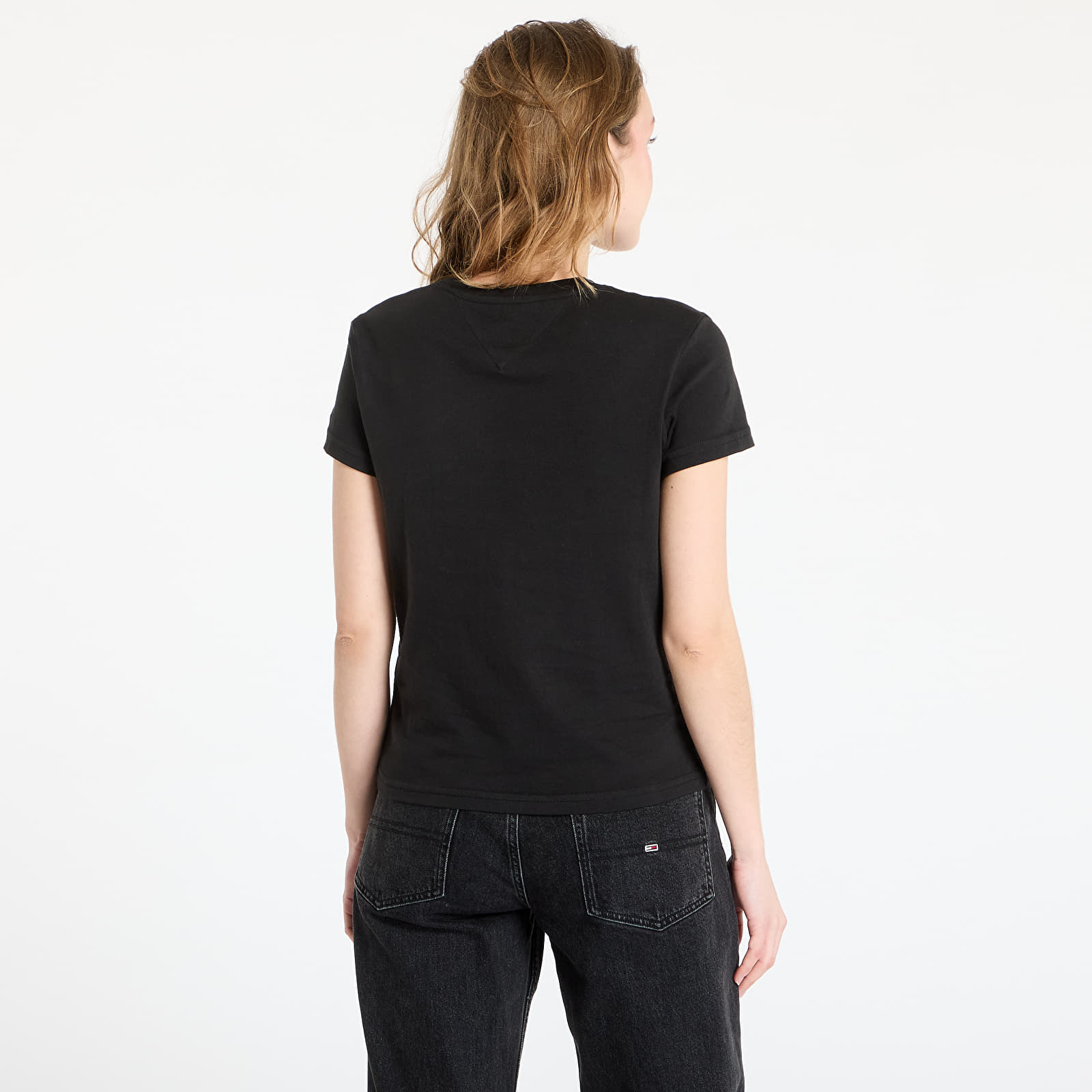 Ženske majice Tommy Jeans Regular Floral Varsity Tee Black