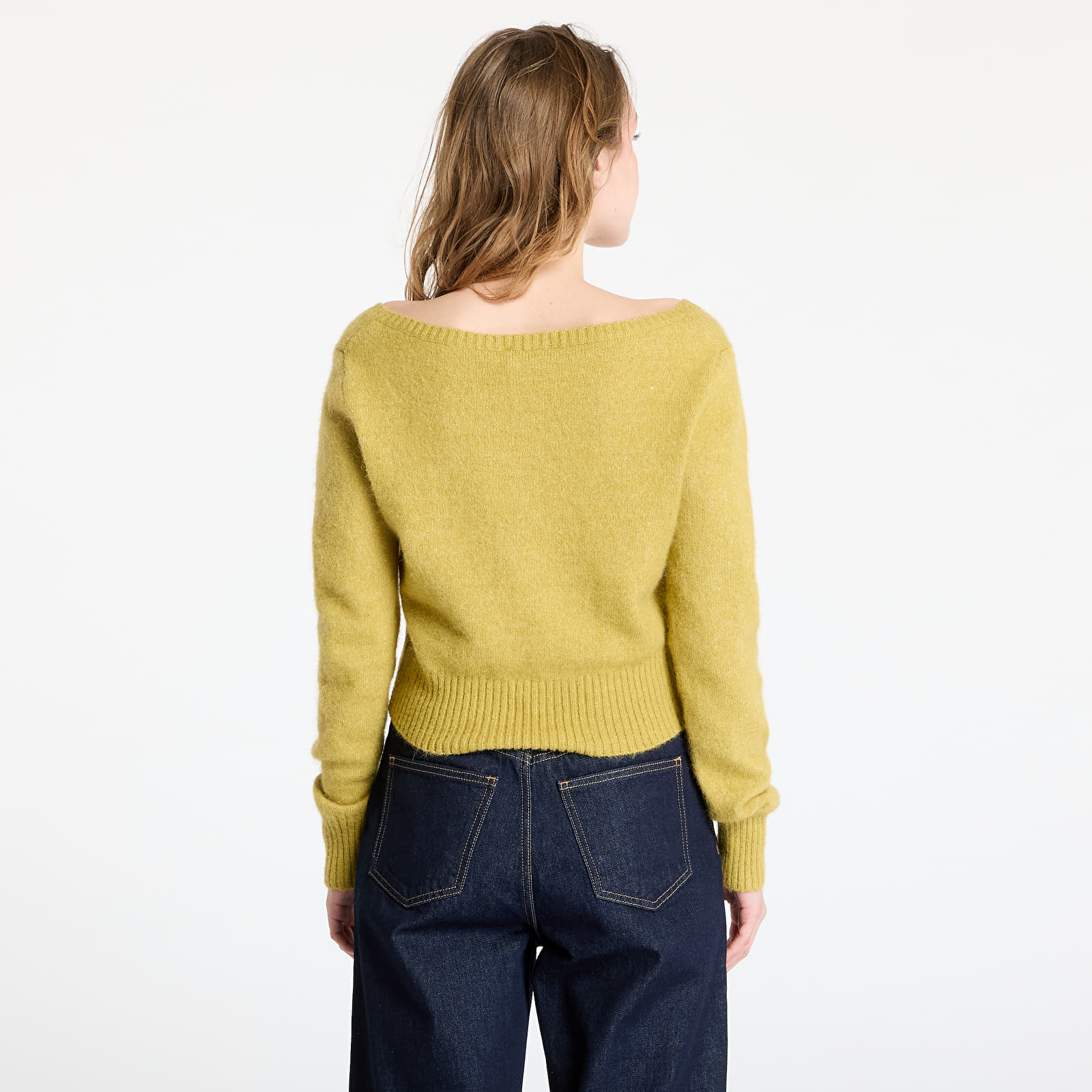 Women's Sweaters Calvin Klein Jeans Fluffy Yarn V-Neck Sweater Green