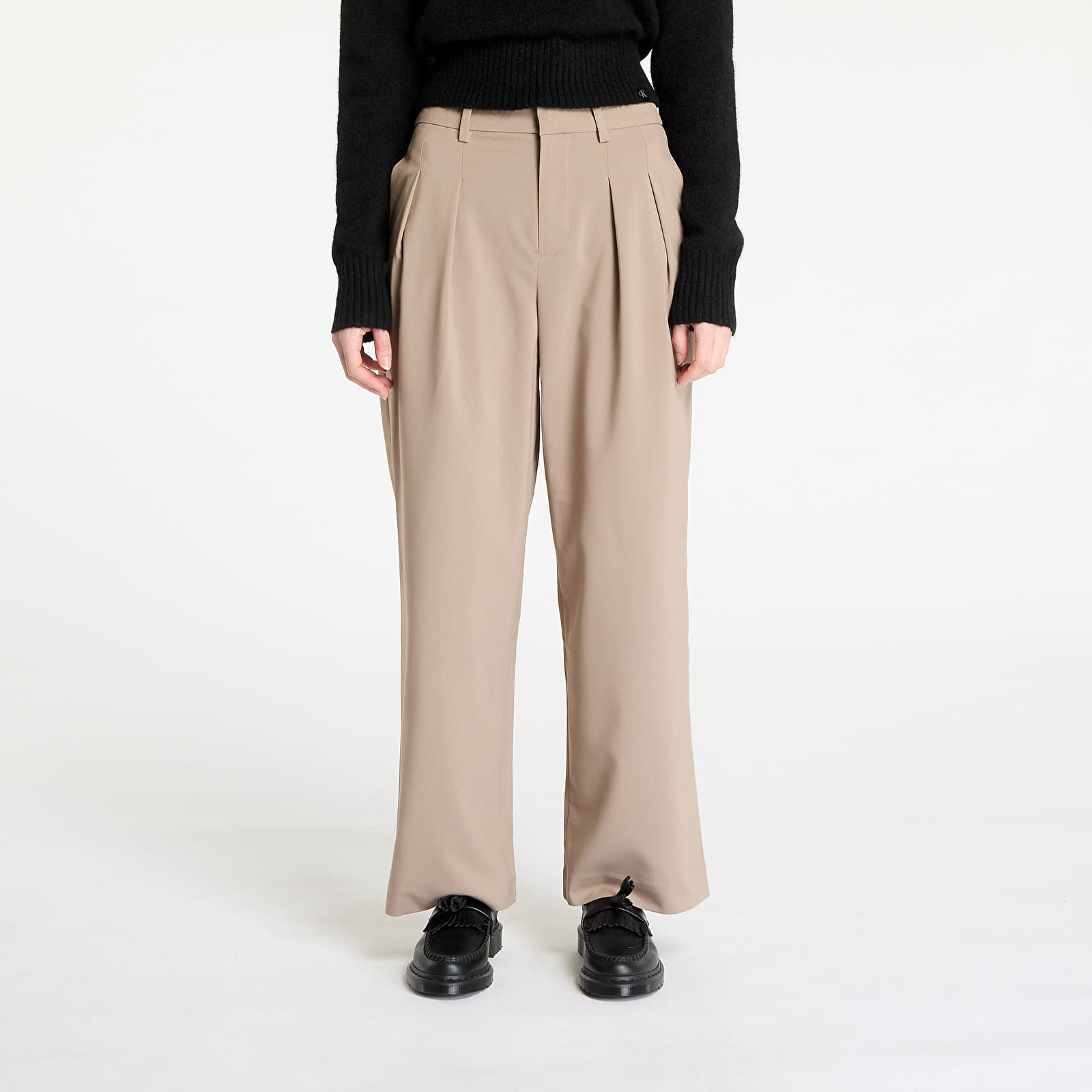 Pantalones de mujer Calvin Klein Jeans Tailored Wide Leg Pants Gray