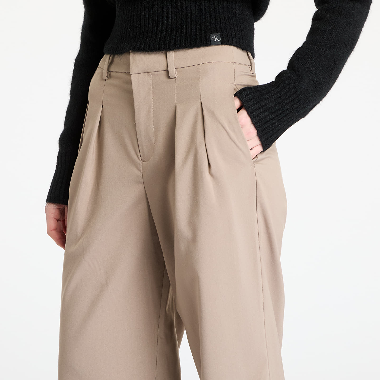Pantalones de mujer Calvin Klein Jeans Tailored Wide Leg Pants Gray