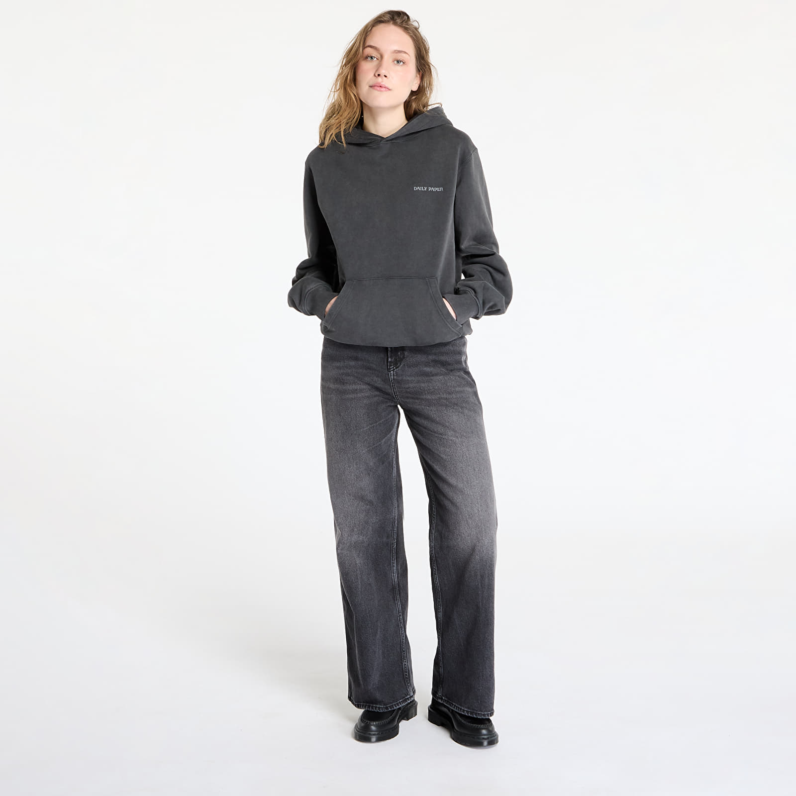Men's sweatshirts Daily Paper Senses Hoodie UNISEX Washed Black