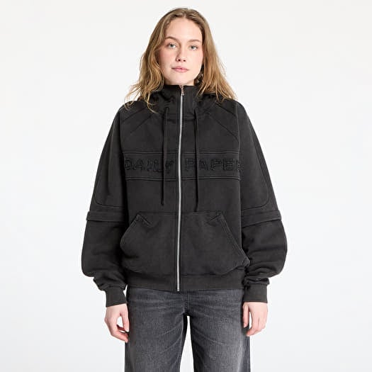 Sweatshirt Daily Paper Garment Wash Zip Up Hoodie UNISEX Black