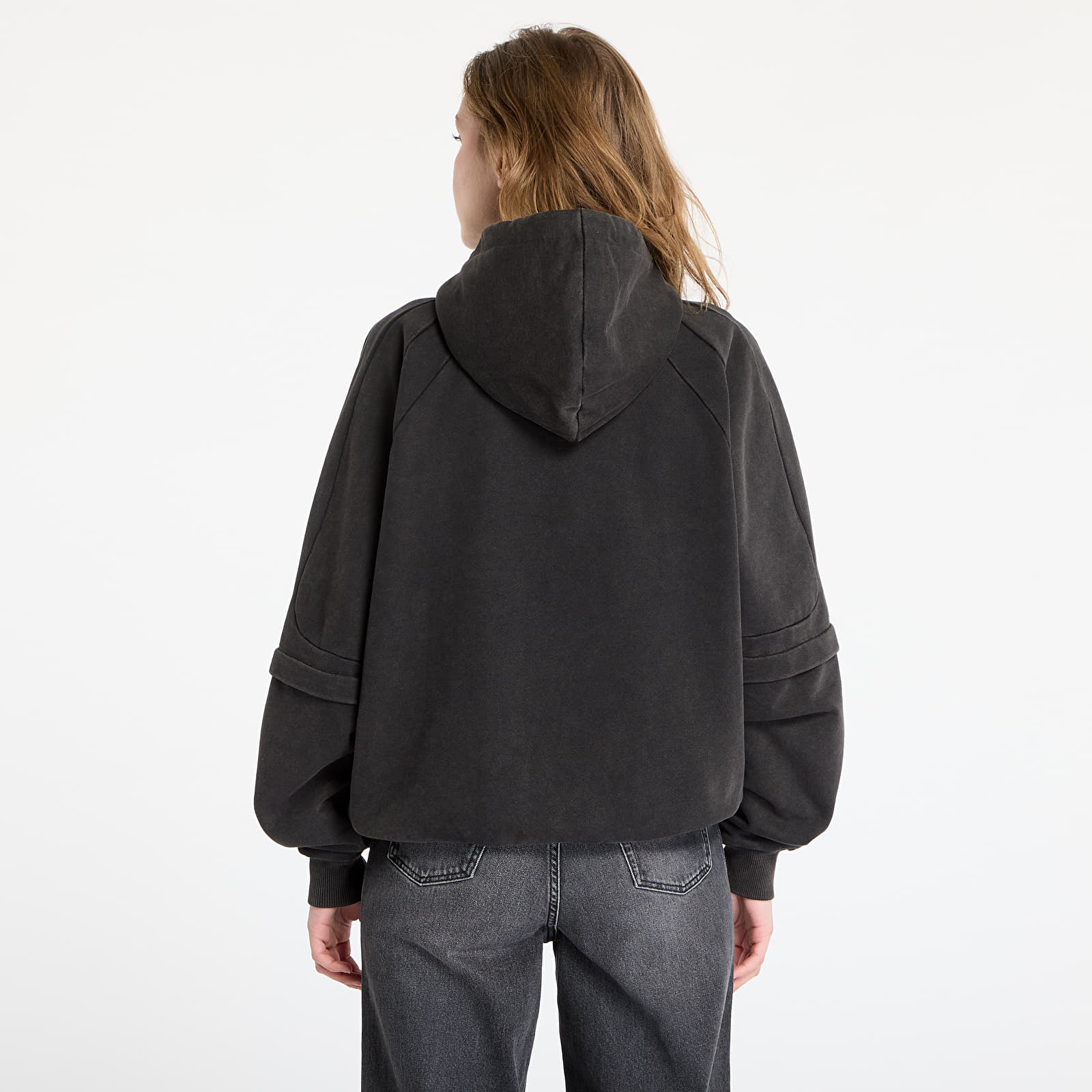Felpe con cappuccio uomo Daily Paper Garment Wash Zip Up Hoodie UNISEX Black