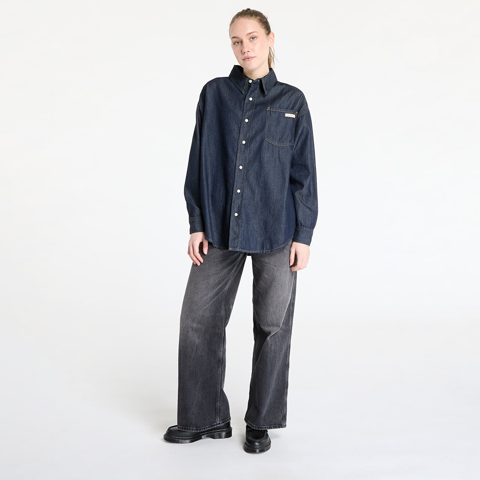 Camisas de mujer Calvin Klein Jeans Oversized Long Sleeve Denim Shirt Denim