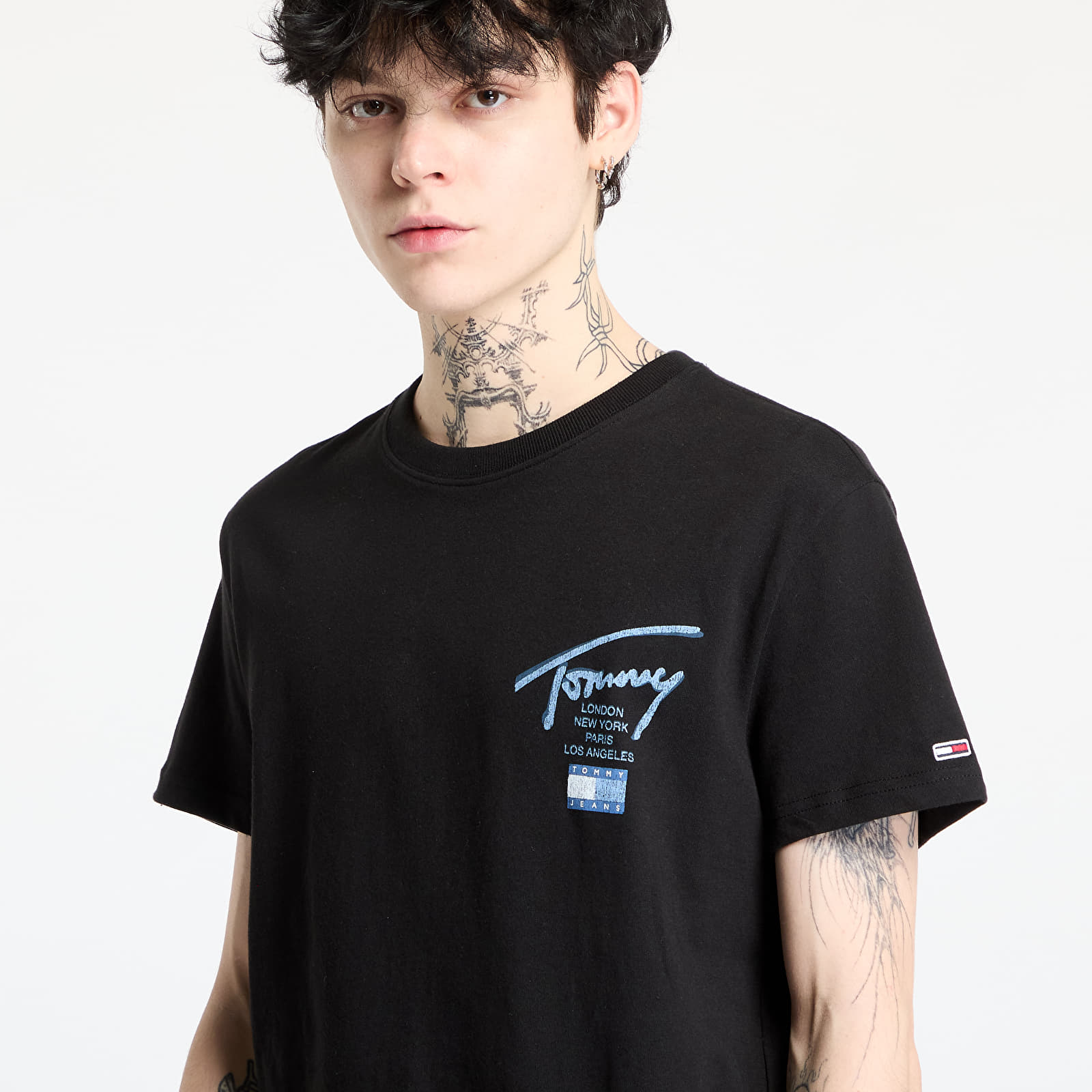 Men's T-shirts Tommy Jeans Regular Tommy Signature Tee Black