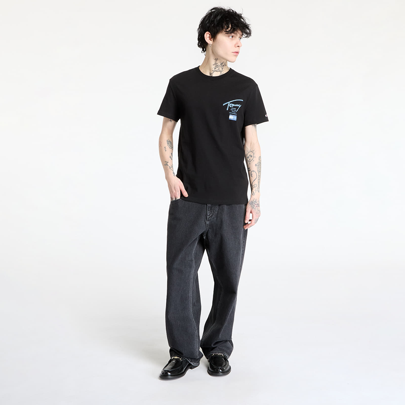 Men's T-shirts Tommy Jeans Regular Tommy Signature Tee Black