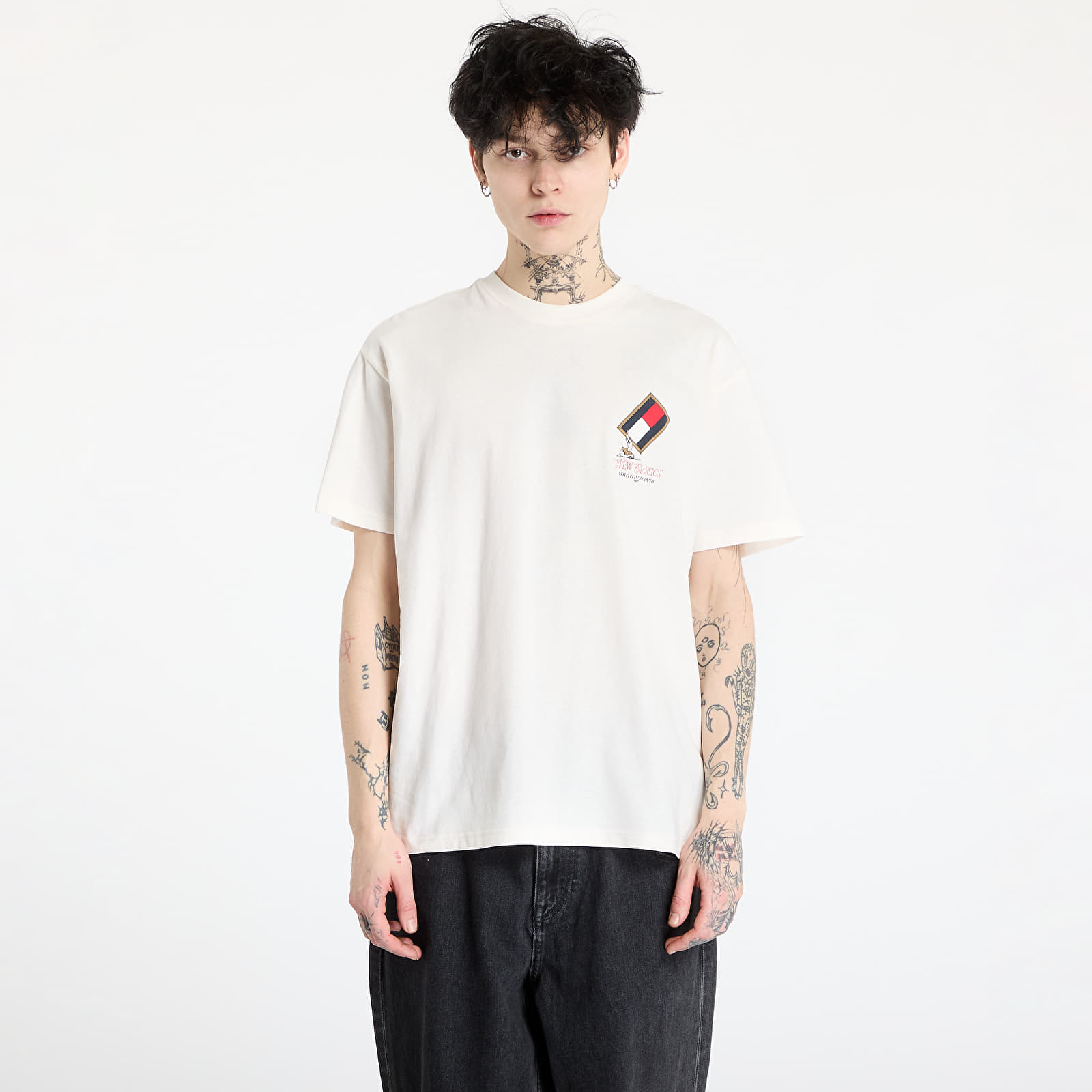 Magliette da uomo Tommy Jeans Relaxed Novelty 1 Tee White