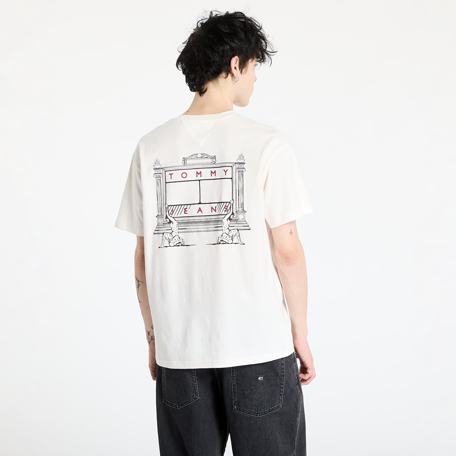 Koszulki męskie Tommy Jeans Relaxed Novelty 1 Tee White