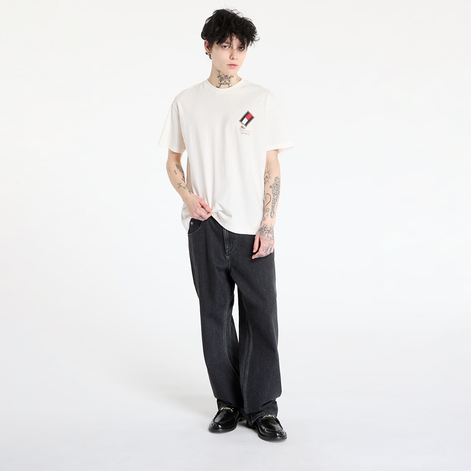 Koszulki męskie Tommy Jeans Relaxed Novelty 1 Tee White