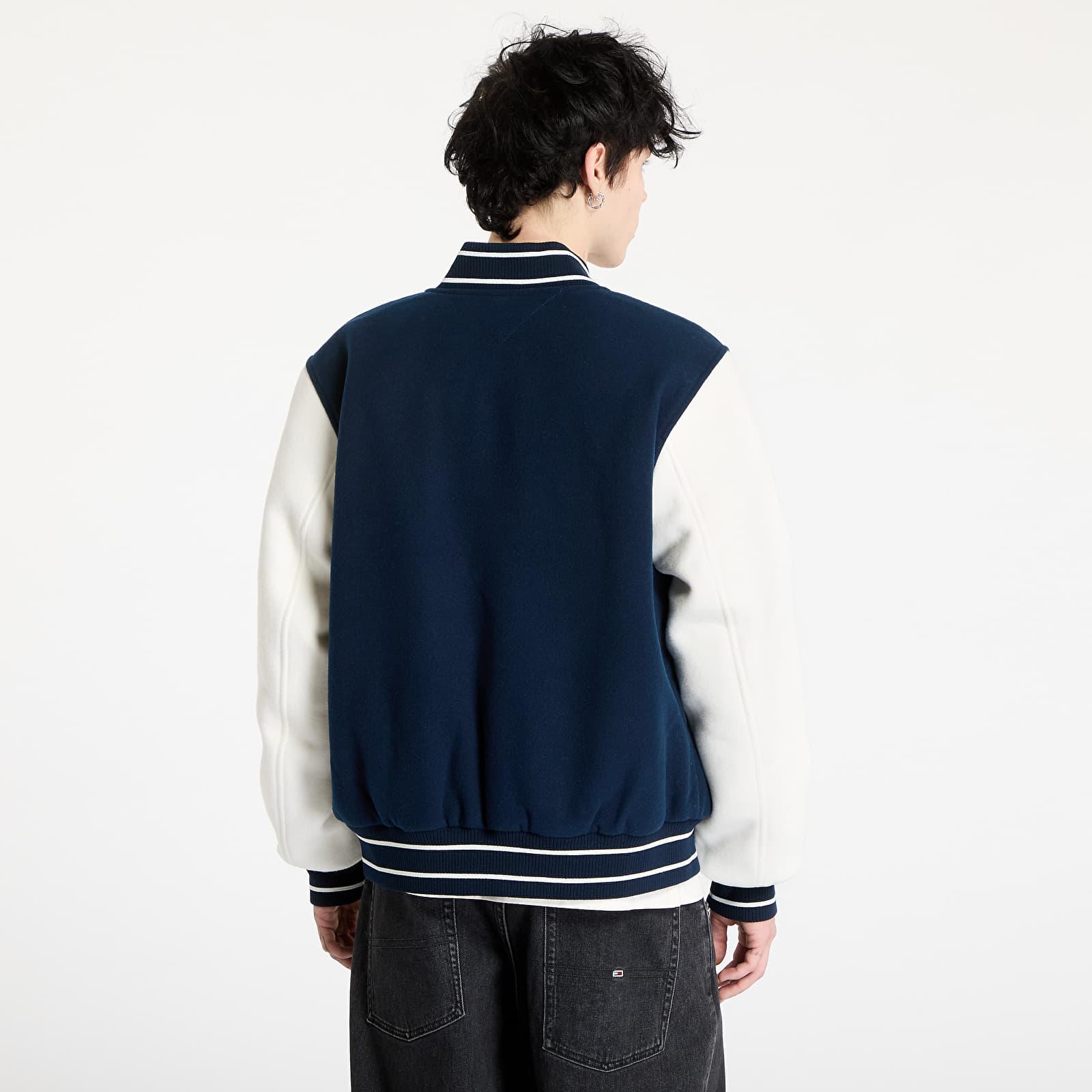 Moške bomberje Tommy Jeans Wool Blend Varsity Jacket Blue