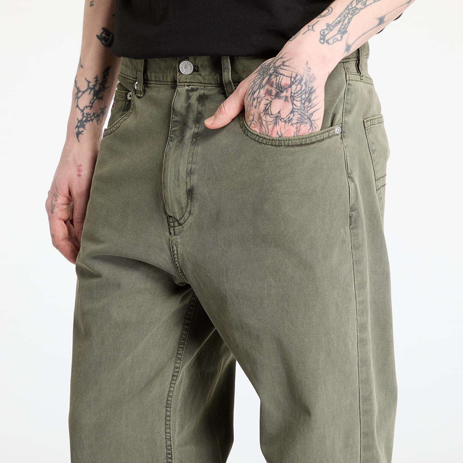 Heren jeans Tommy Jeans Otis 5 Pocket Twill Pants Fatigue Green