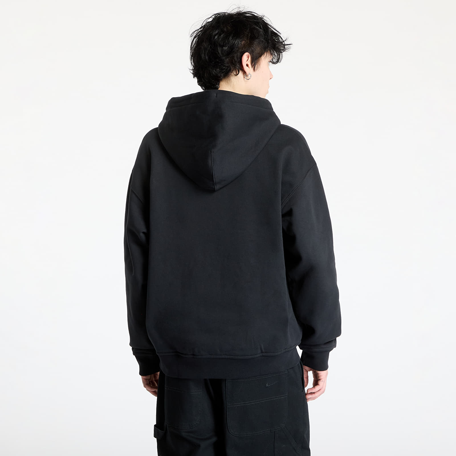 Bluzy męskie Nike Solo Swoosh Men's Thermal Full-Zip Hoodie Black/ White