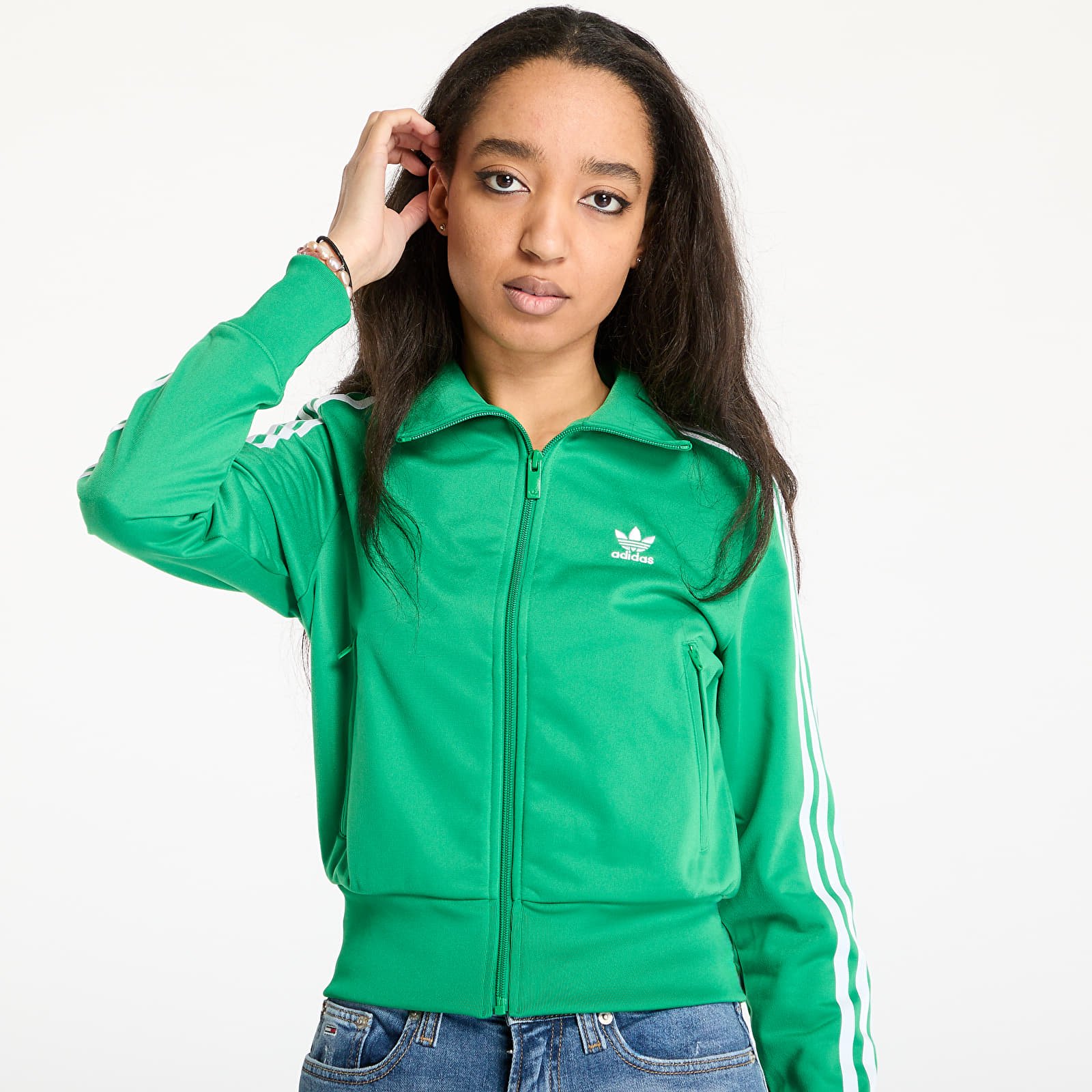 Gensere for kvinner adidas Firebird Adicolor Tracktop Green