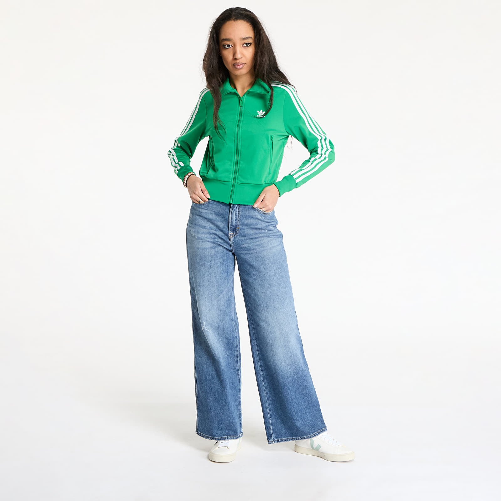 Gensere for kvinner adidas Firebird Adicolor Tracktop Green