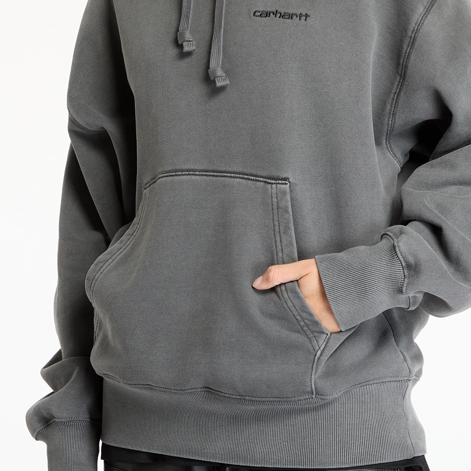 Sudaderas de mujer Carhartt WIP W' Hooded Lumo Sweat Black Garment Dyed