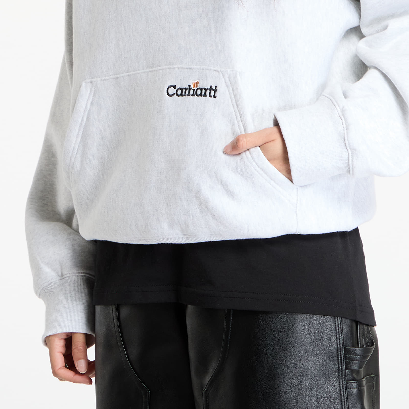 Camisolas de homem Carhartt WIP Hooded Label Script Sweat UNISEX Ash Heather