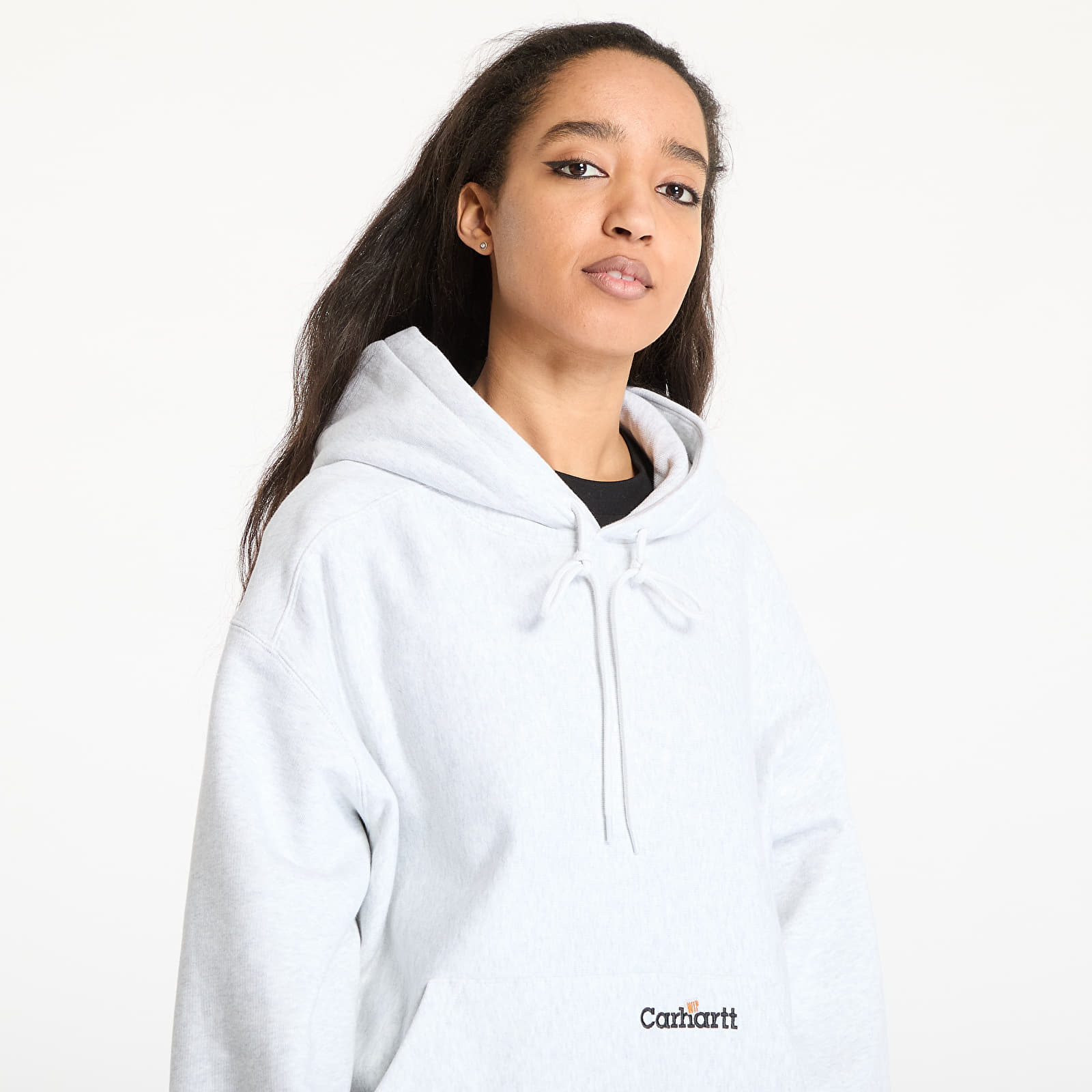 Camisolas de homem Carhartt WIP Hooded Label Script Sweat UNISEX Ash Heather