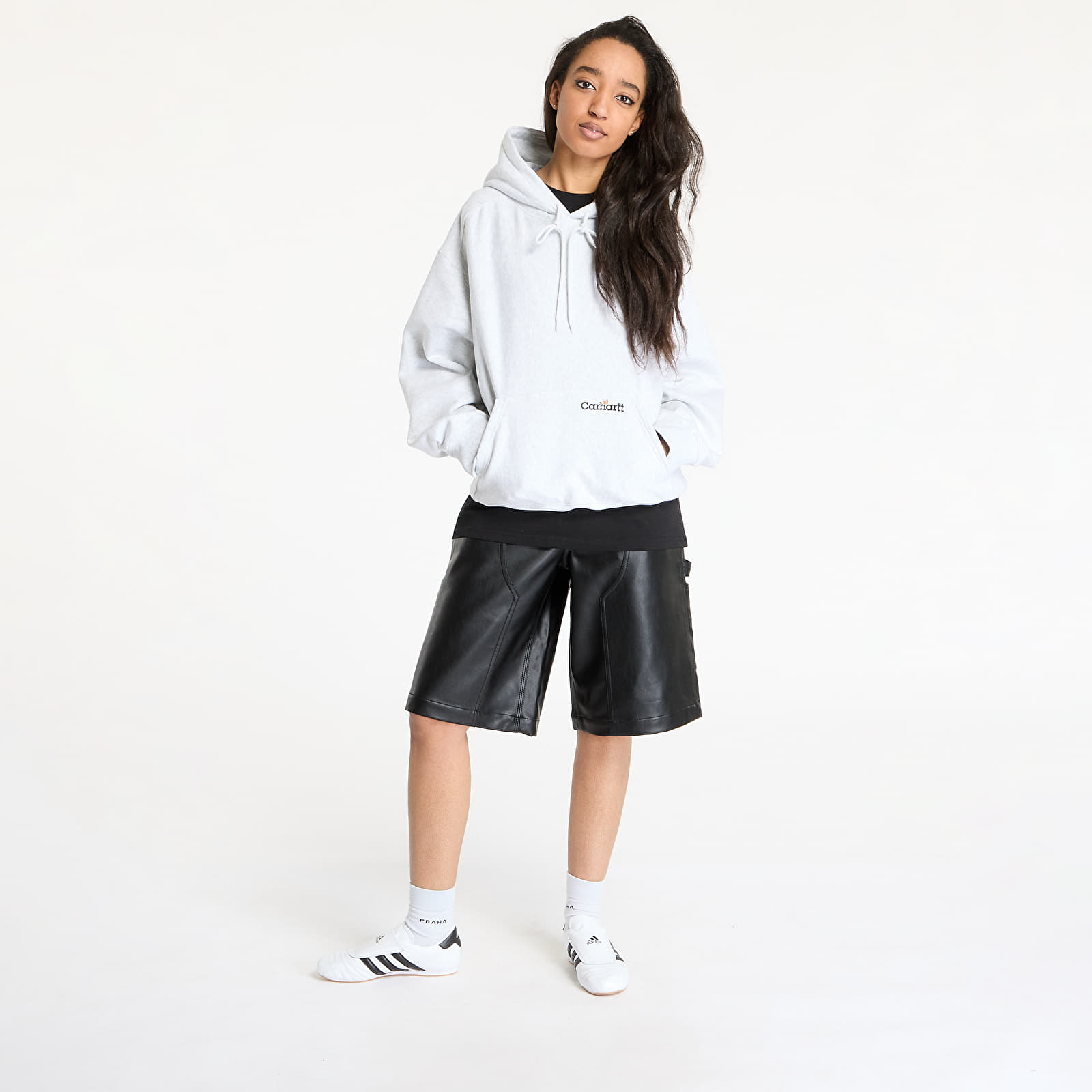 Camisolas de homem Carhartt WIP Hooded Label Script Sweat UNISEX Ash Heather