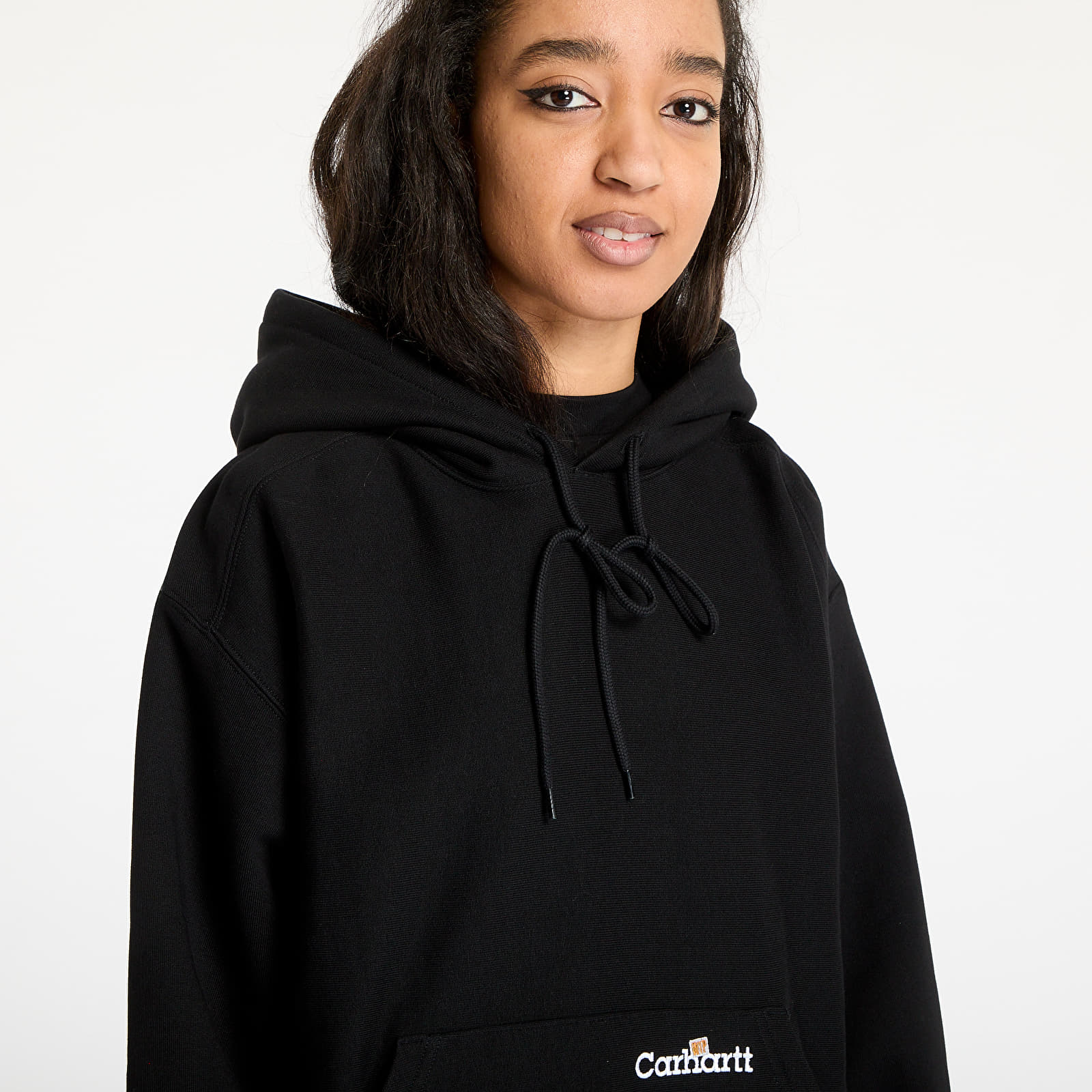 Gensere for menn Carhartt WIP Hooded Label Script Sweat UNISEX Black