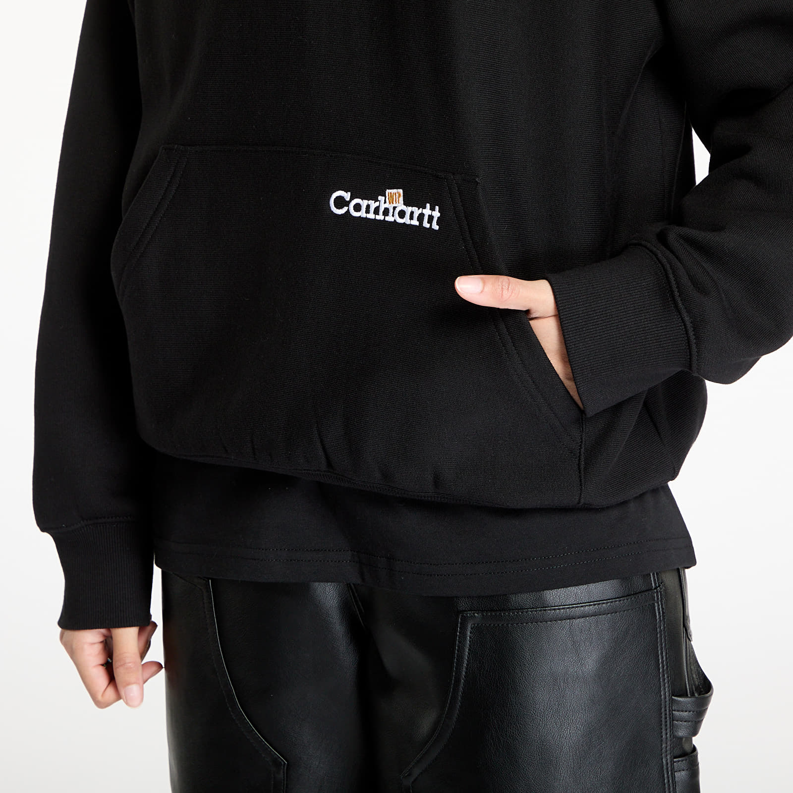 Gensere for menn Carhartt WIP Hooded Label Script Sweat UNISEX Black