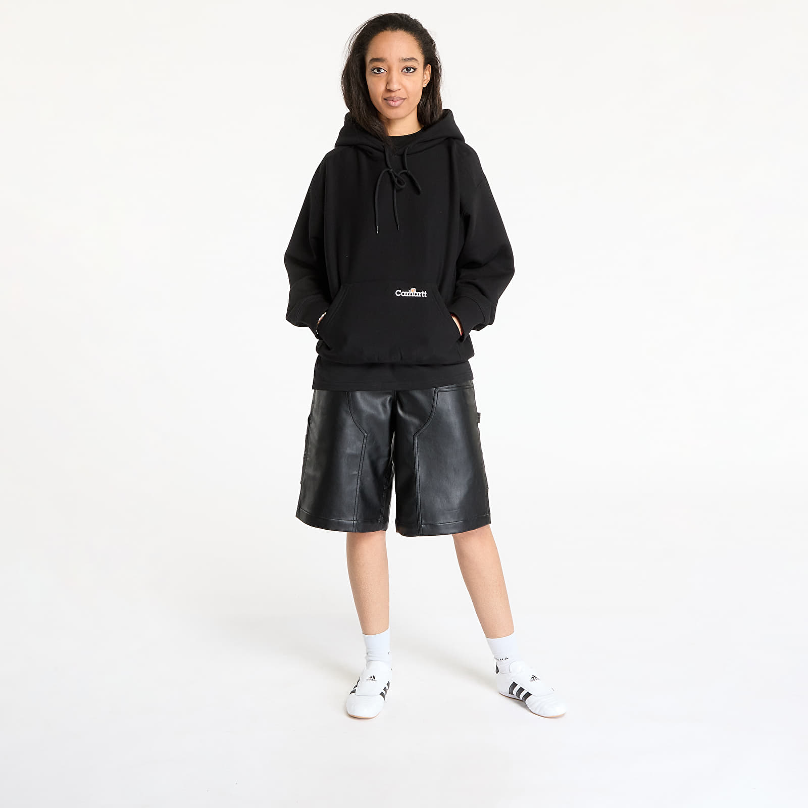 Gensere for menn Carhartt WIP Hooded Label Script Sweat UNISEX Black