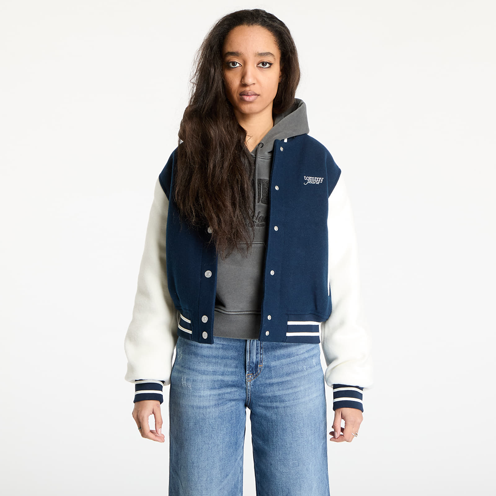 Naiste pommirõivad Tommy Jeans Wool Varsity Bomber Jacket Blue