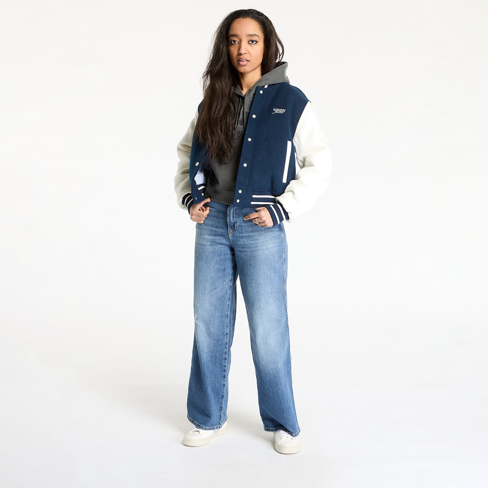 Naiste pommirõivad Tommy Jeans Wool Varsity Bomber Jacket Blue