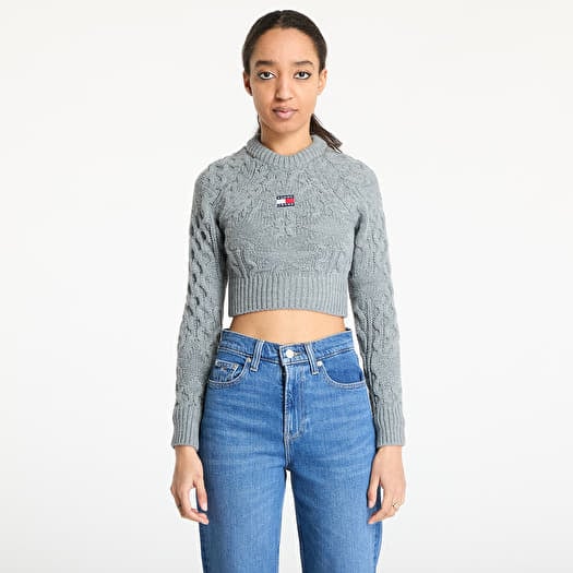 Sweater Tommy Jeans Badge Star Cable Sweater Gray