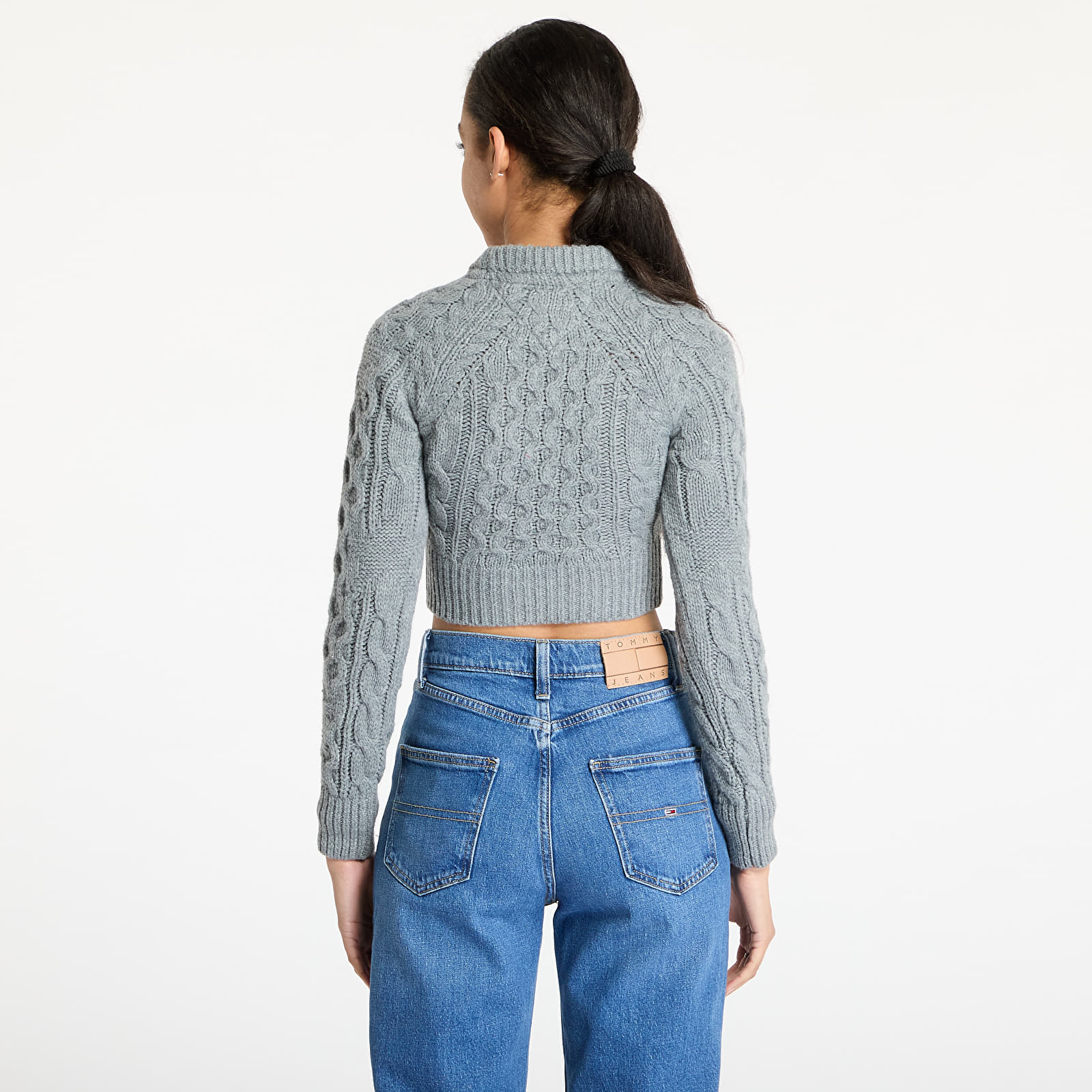 Women's Sweaters Tommy Jeans Badge Star Cable Sweater Gray