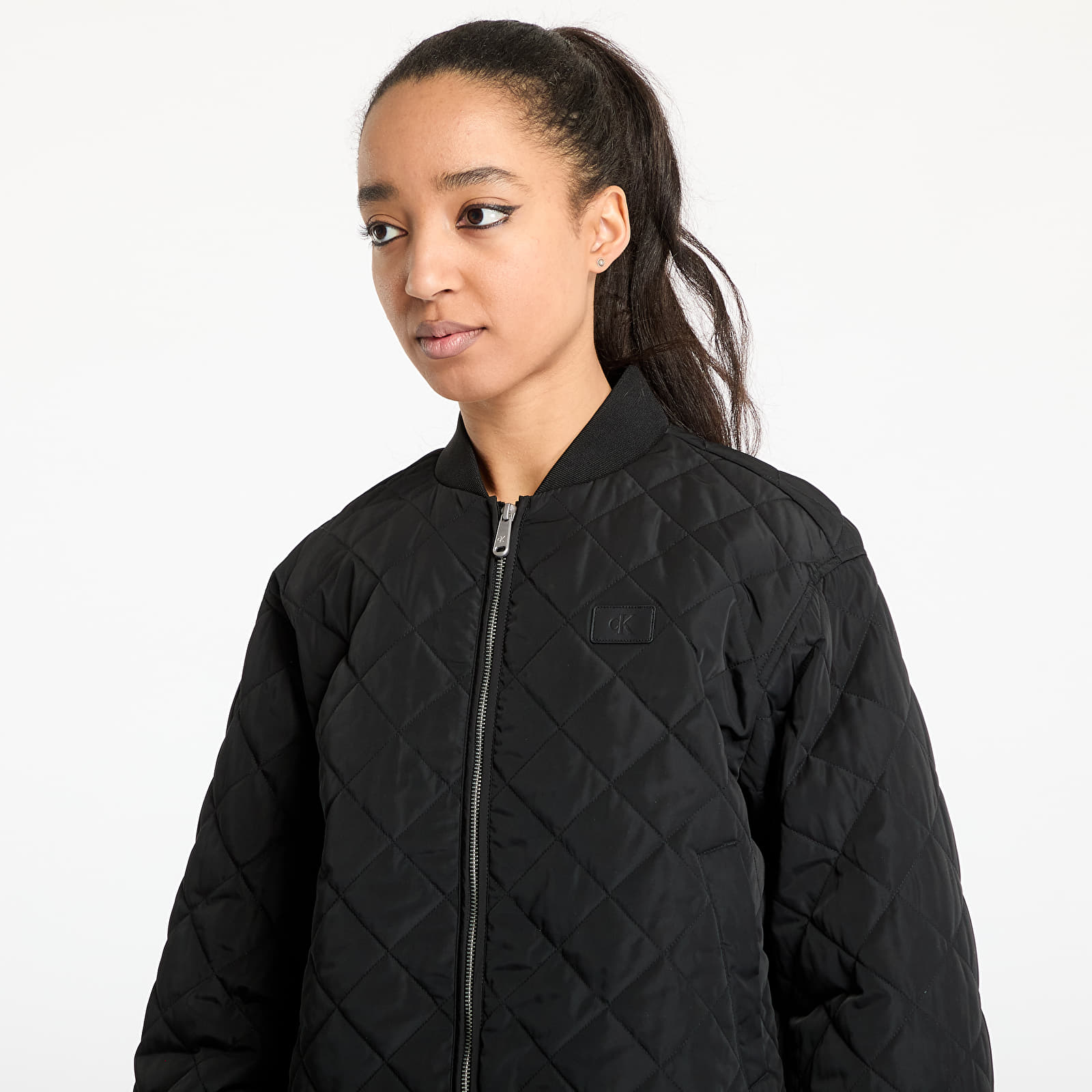 Damen-Bomber Calvin Klein Jeans Low Quilted Bomber Jacket Black