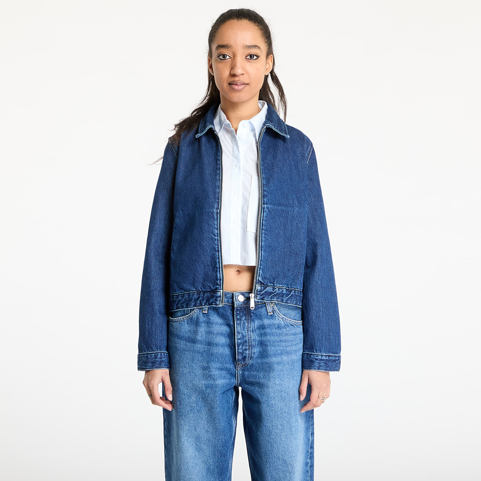 Kurtki damskie Calvin Klein Jeans Zip Denim Jacket Denim