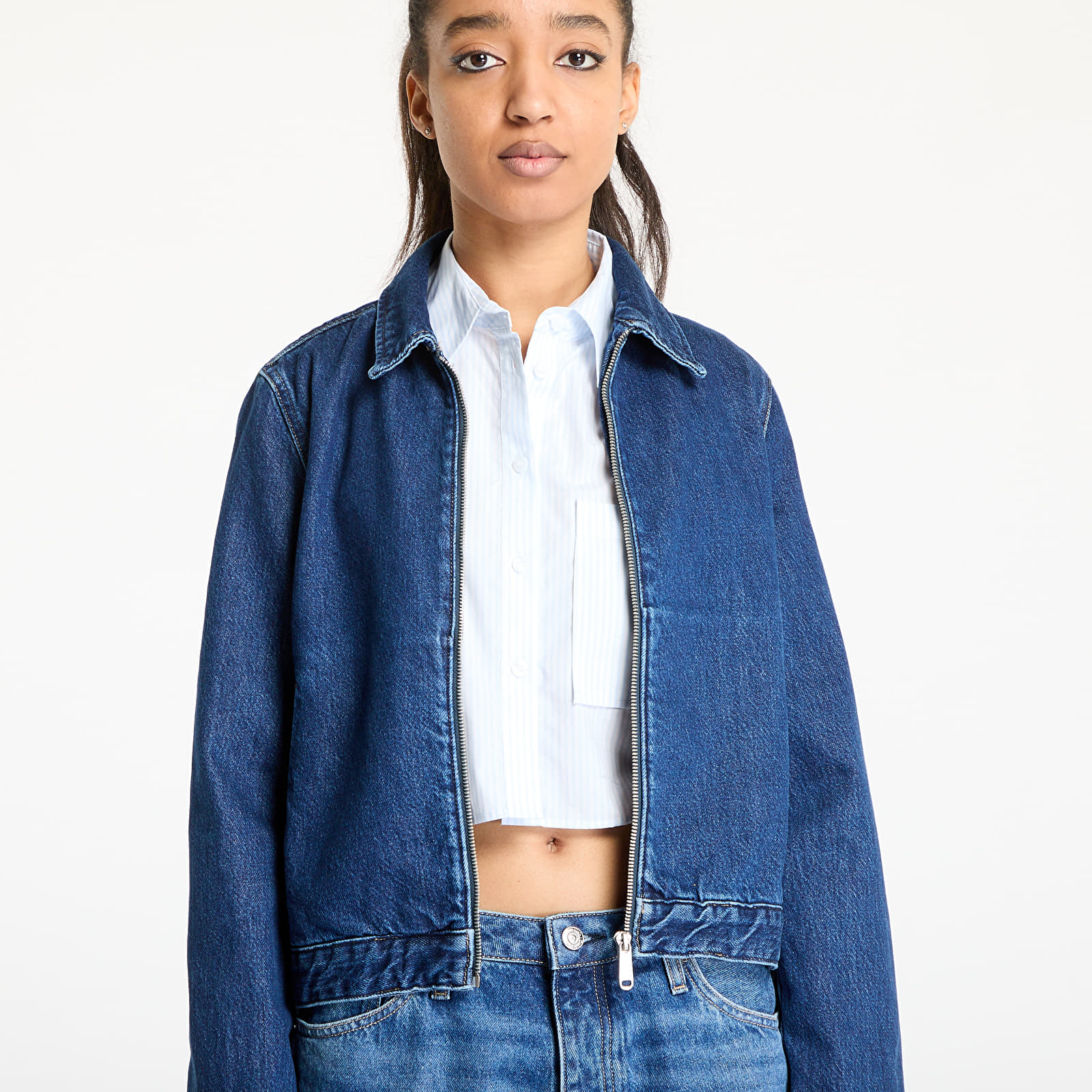 Kurtki damskie Calvin Klein Jeans Zip Denim Jacket Denim