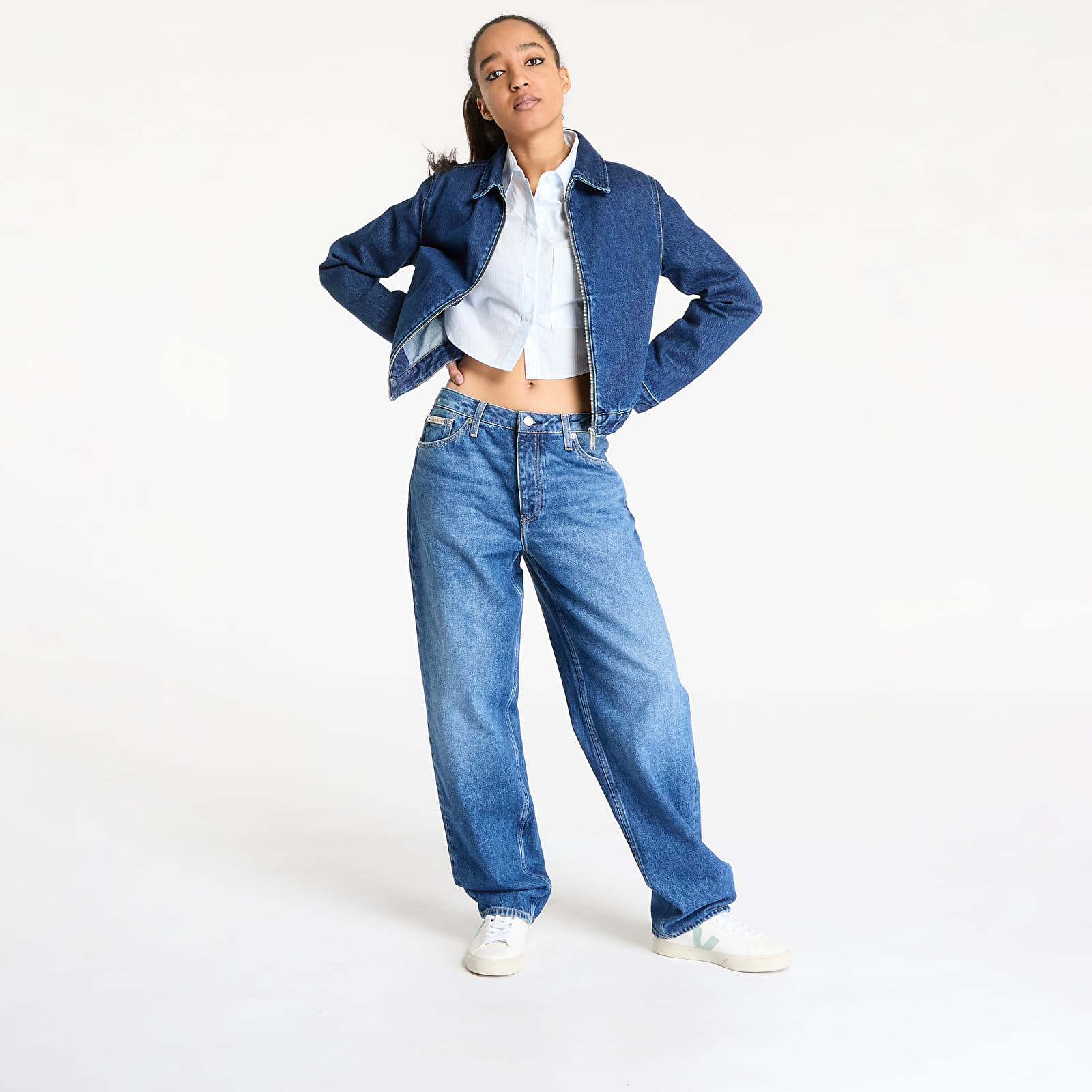 Kurtki damskie Calvin Klein Jeans Zip Denim Jacket Denim
