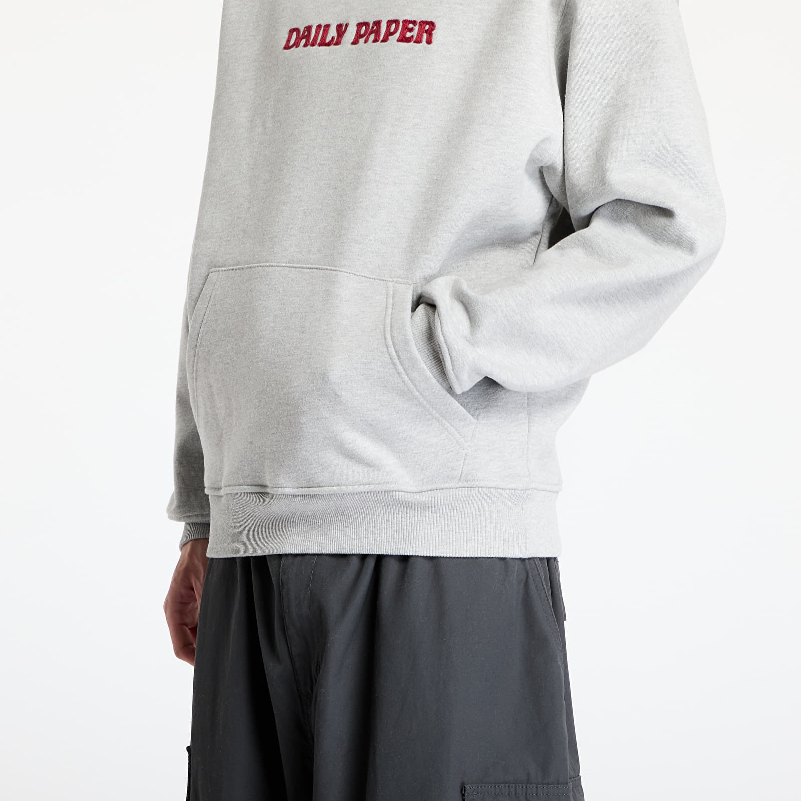Muške majice Daily Paper Chain Stitch Oversized Hoodie Grey