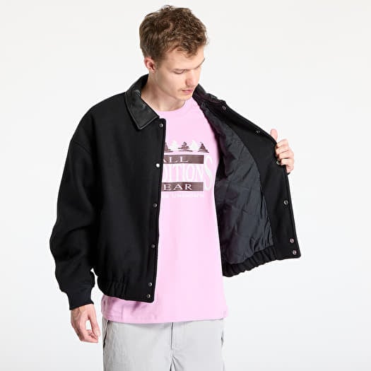 Men's jackets Nike Solo Swoosh Men's Wool Varsity Jacket Black