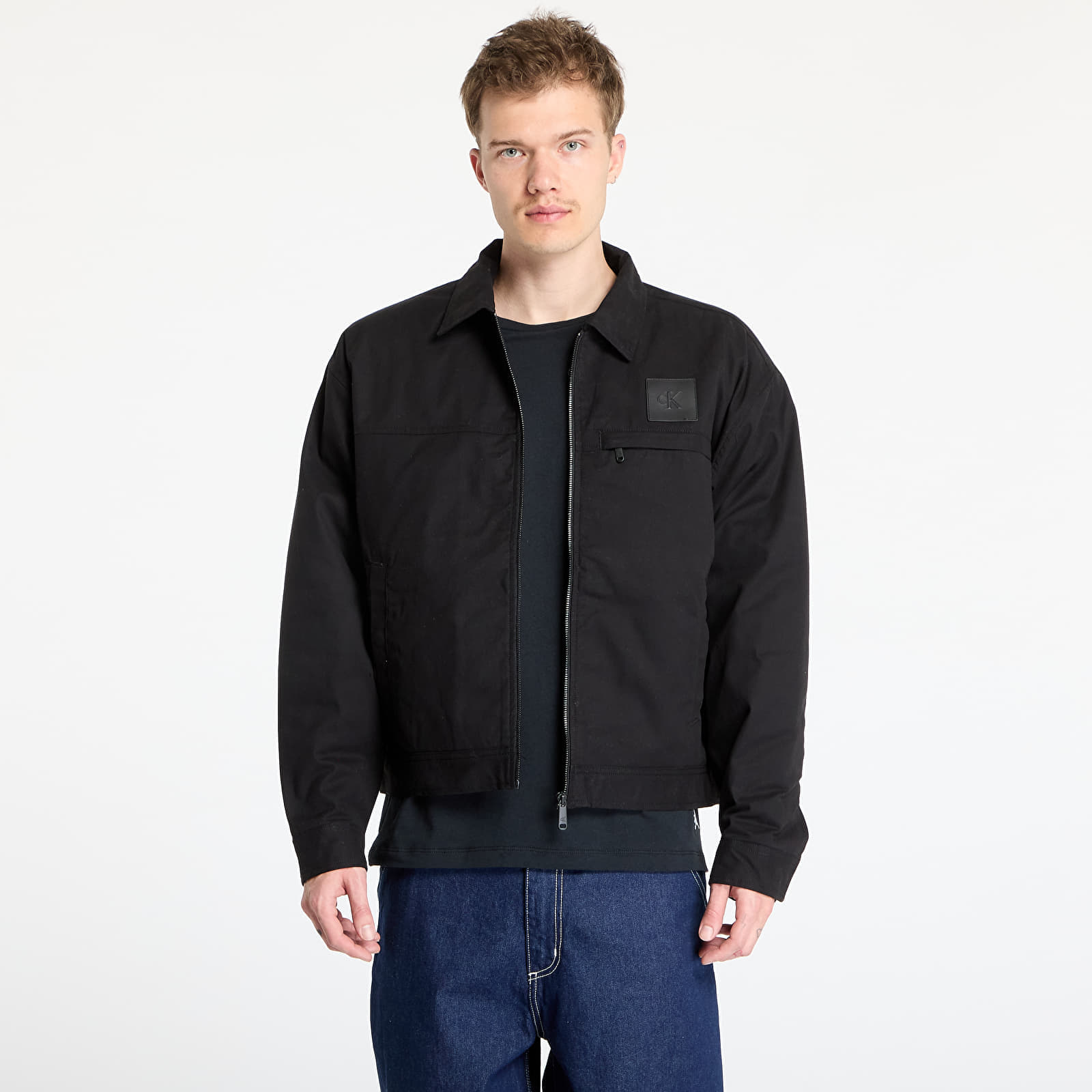 Jachetă Calvin Klein Jeans Zip Jacket Black S