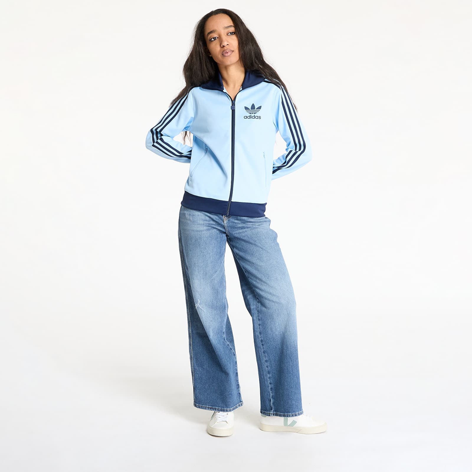 Γυναικεία φούτερ adidas Adicolor Beckenbauer Track Top Clear Sky