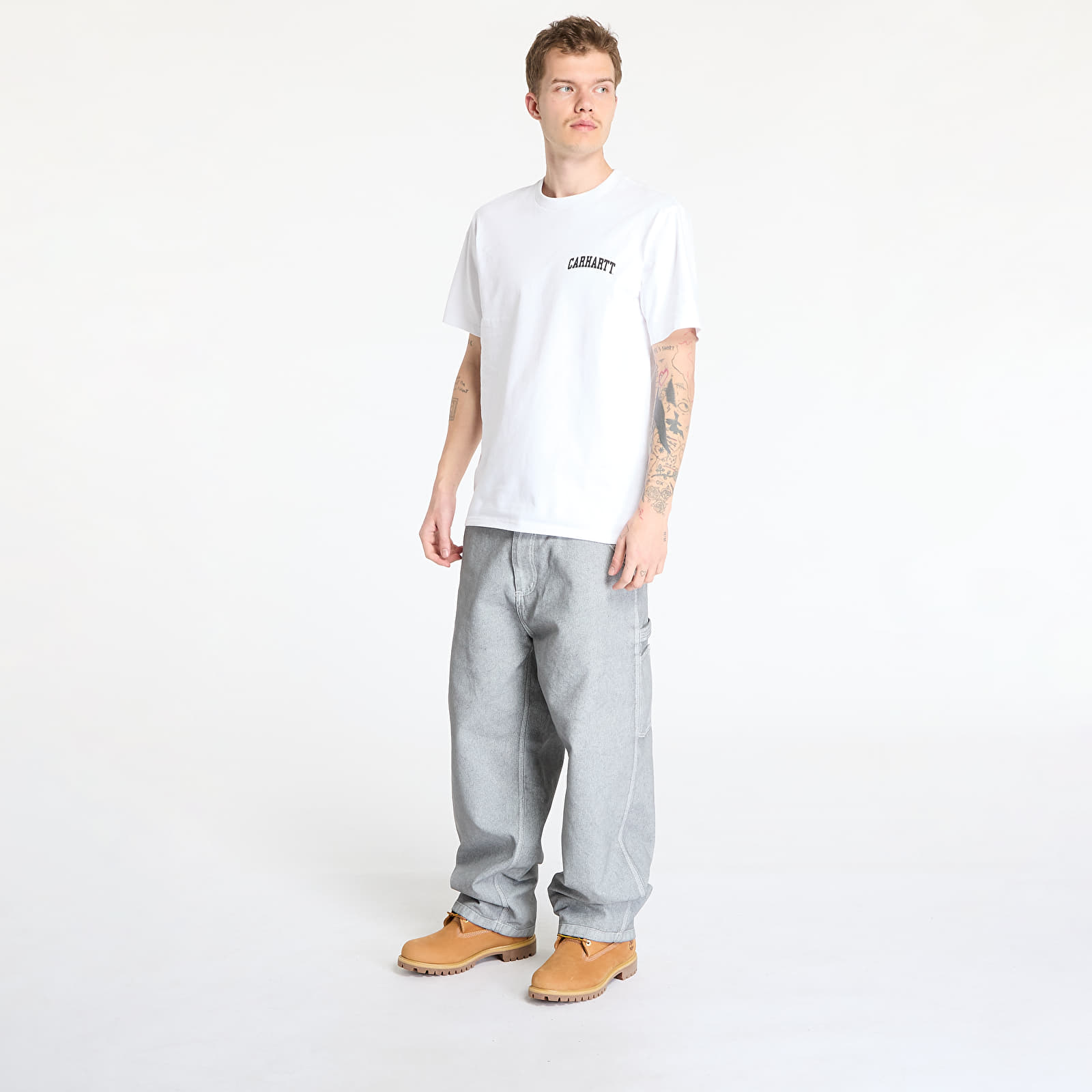 T-särgid Carhartt WIP S/S University Script T-Shirt UNISEX White/ Black