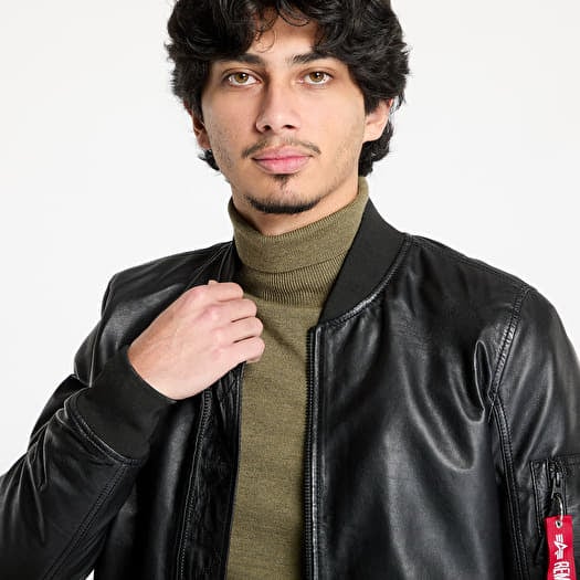 Jackets Alpha Industries Inc. MA-1 Leather Black | Queens