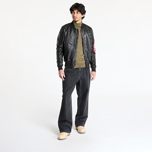 Jackets Alpha Industries Inc. MA-1 Leather Black | Queens