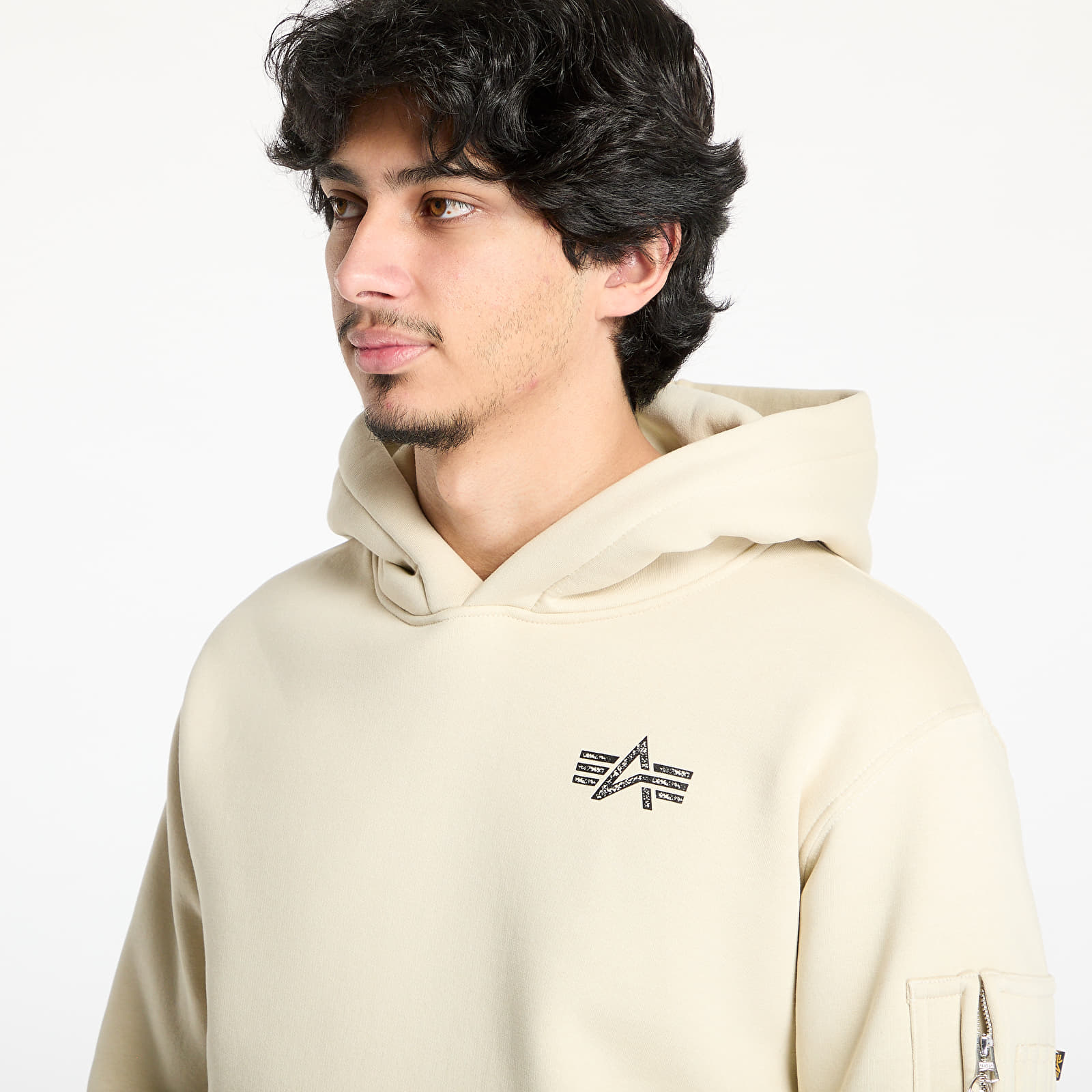 Φούτερ Alpha Industries Inc. Signature BP Hoodie Vintage White