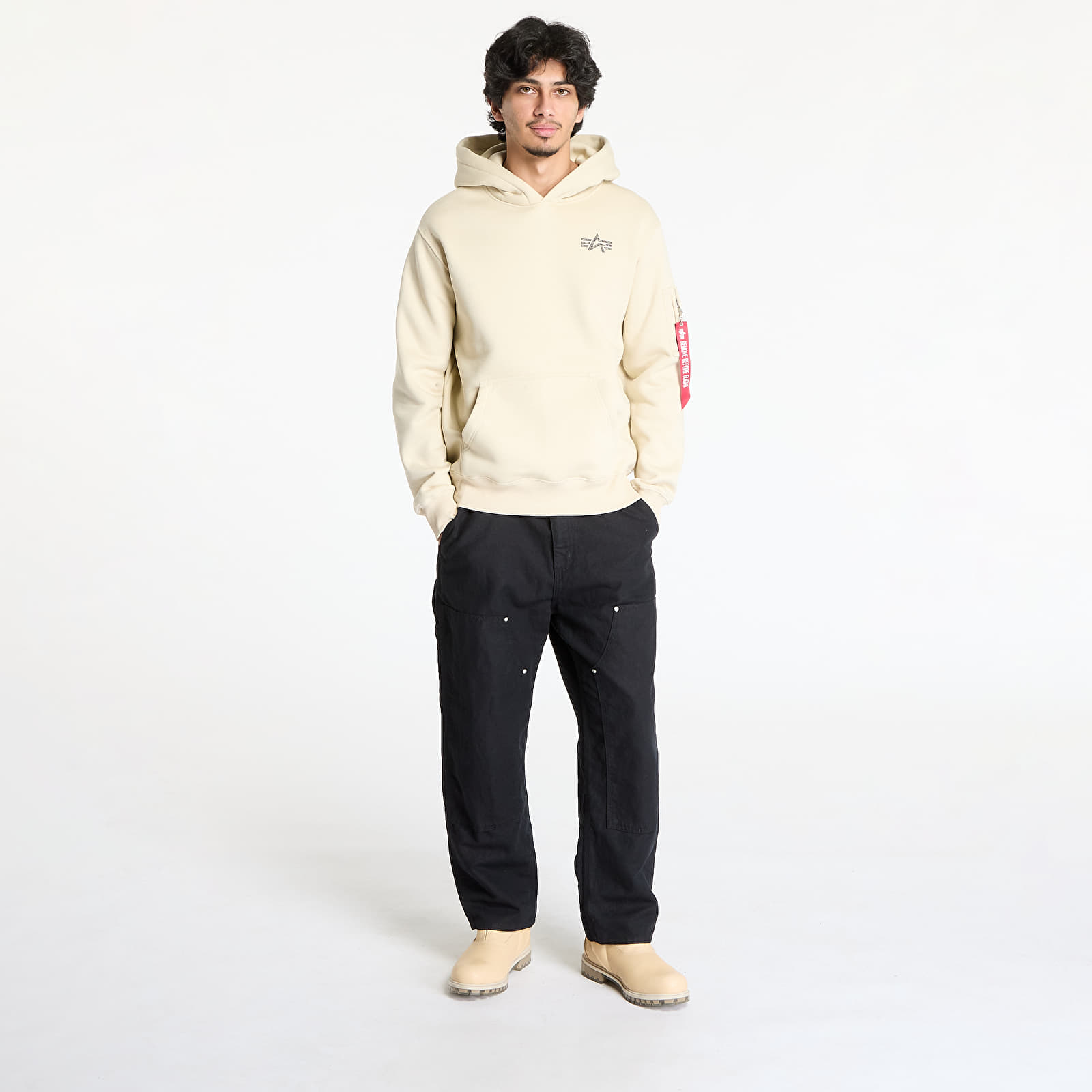 Φούτερ Alpha Industries Inc. Signature BP Hoodie Vintage White